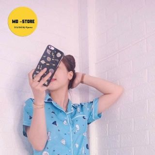 Đồ bộ pijama lụa thái tay cộc quần đùi