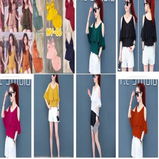 áo sơ mi hai dây chất liệu chéo cưc mát