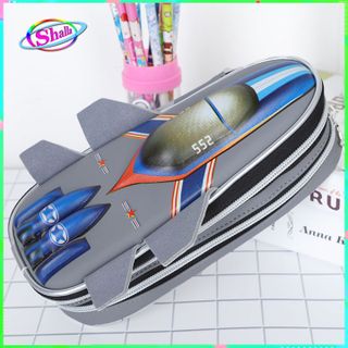 Hộp bút bi cho bé in hình 3D máy bay siêu ngầu Shalla