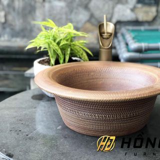 Lavabo sứ mỹ thuật,chậu rửa mặt hoa văn, cổ điển giá rẻ sân vườn