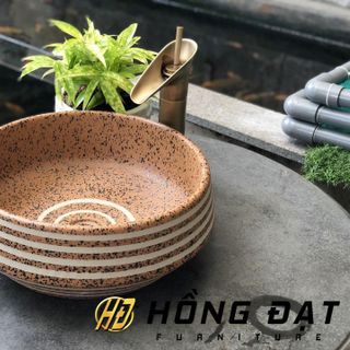 Lavabo sứ mỹ thuật,chậu rửa mặt hoa văn, cổ điển giá rẻ sân vườn