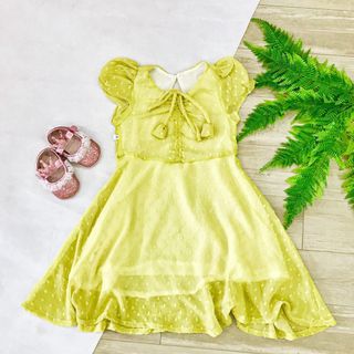 Đầm bé gái voan no phối nơ