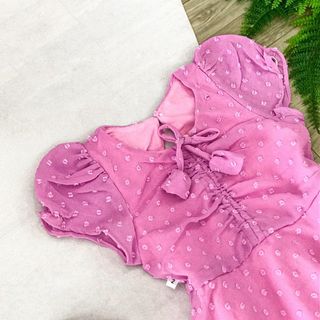 Đầm bé gái voan no phối nơ