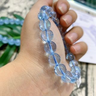 Vòng Tay Hạt Đá Topaz Xanh Dương 9 ly - Trang Sức Phong Thủy