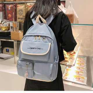 Balo nữ ladata chất liệu vải canvas chống thấm nhiều ngăn tiện dụng tặng kèm móc khóa kute VIDEO