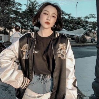 Áo khoác bomber thêu rồng