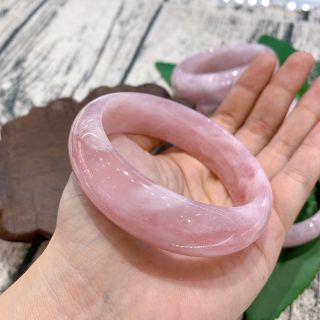 Vòng Bản Bản Hẹ Đá Thạch Anh Hồng _ Trang Sức Phong Thủy
