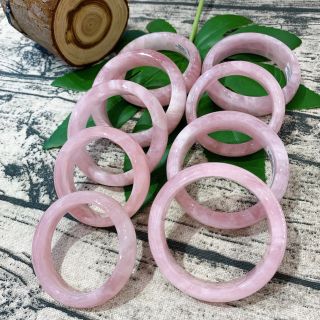 Vòng Bản Bản Hẹ Đá Thạch Anh Hồng _ Trang Sức Phong Thủy