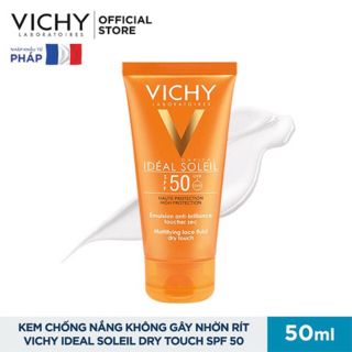 Vichy - Kem chống nắng SPF 50 UVA +UVB Vichy Ideal Soleil Mattifying Face Fluid Dry Touch 50ml