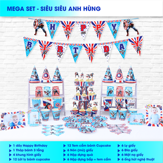 Bộ phụ kiện sinh nhật - chủ đề siêu anh hùng