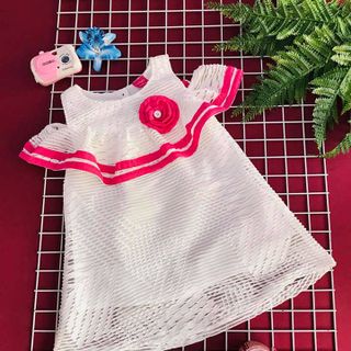 Đầm bé gái thun lụa phối ren