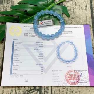 Vòng Tay Hạt Đá Topaz Xanh Dương 8 ly - Trang Sức Phong Thủy