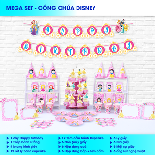 Bộ Phụ Kiện Sinh Nhật - Chủ Đề Công chúa Disney