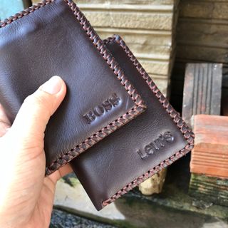 Ví đứng may tay da thật 100%