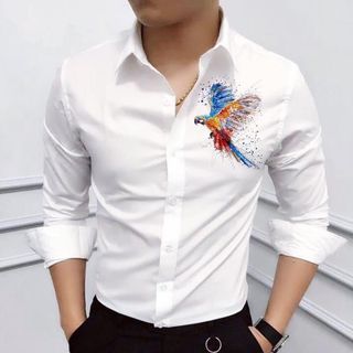 ÁO SƠ MI CẶP ĐÔI DÀI TAY IN HÌNH ĐẠI BÀNG