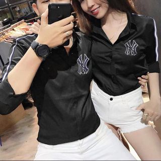SƠ MI TRẮNG ĐEN THÊU NY CAO CẤP