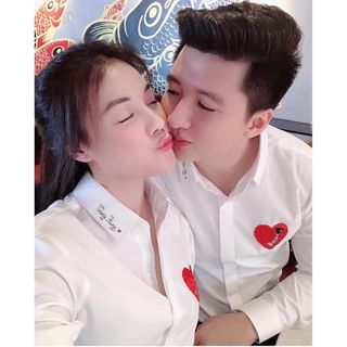 SƠ MI CẶP THÊU HÌNH TRÁI TIM