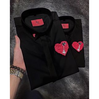 SƠ MI CẶP THÊU HÌNH TRÁI TIM