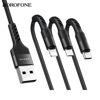 Dây Cáp Sạc 3 in 1 CK3 BOROFONE Cổng Lightning Cổng Micro Cổng Type-C 1m