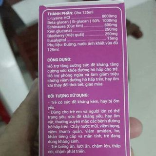 Siro sổ mũi, tăng cường miễn dịch Baby Muho (lọ 125ml)