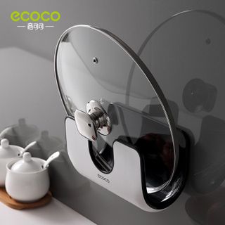 Ecoco Dụng Cụ Để Nắp Nồi Kèm Móc Treo Tiện Ích