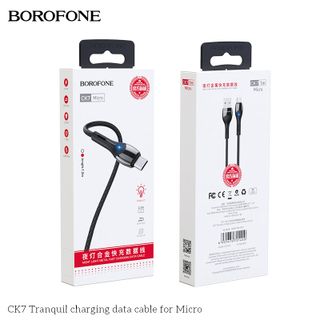 Dây Cáp Sạc Có Đèn Led Báo Sạc CK7 BOROFONE Cổng Micro 1.2m