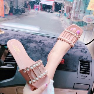 Dép da đính ngọc