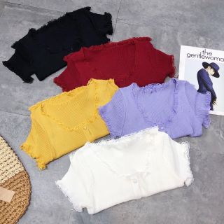 ÁO CROPTOP LEN VIỀN REN