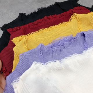 ÁO CROPTOP LEN VIỀN REN