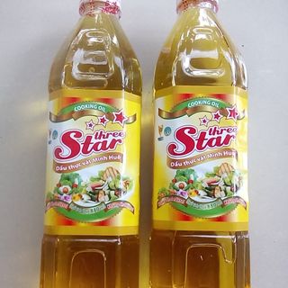 Dầu ăn Minh Huê Three Star chai 880 ml Thùng 12 chai giá sỉ