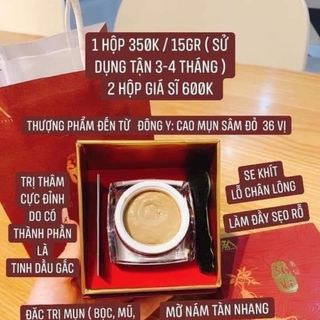 Cao Mụn Sâm Đỏ 36 Vị Thuốc Bắc giá sỉ