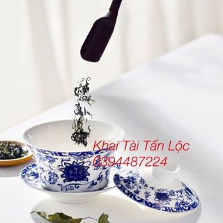 Chén trà có nắp Trung Quốc kiểu cổ loại lớn 350ml