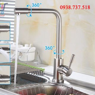 Vòi rửa chén nóng lạnh ĐẦU XOAY 306 ĐỘ Inox 304