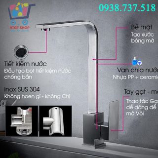 Vòi rửa chén nóng lạnh DẸT inox 304