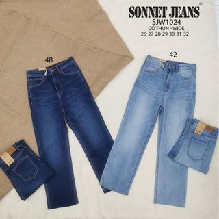 QUẦN JEAN NỮ ĐẸP FORM WIDE 9 TẤC - SJW1024 (CO GIÃN)