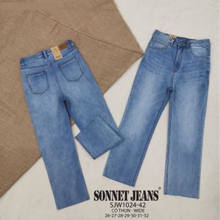 QUẦN JEAN NỮ ĐẸP FORM WIDE 9 TẤC - SJW1024 (CO GIÃN)