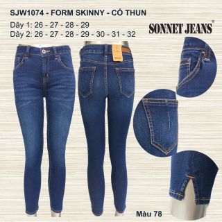 QUẦN JEAN NỮ ĐẸP FORM SKINNY 9 TẤC - SJW1074 (CO GIÃN)