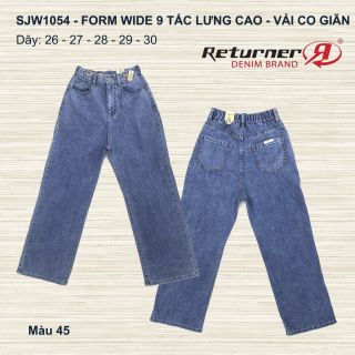 QUẦN JEANS NỮ ĐẸP FORM WIDE 9 TẤC LƯNG CAO - SJW1054 (CO GIÃN)