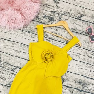 ĐẦM ÔM 2 DÂY ĐÍNH HOA LỚN TRƯỚC NGỰC