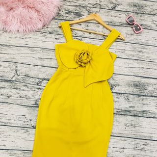 ĐẦM ÔM 2 DÂY ĐÍNH HOA LỚN TRƯỚC NGỰC