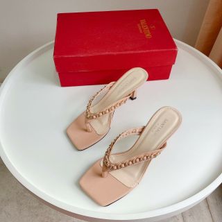Dép cao gót kẹp quai phối xích