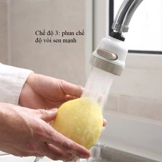 Đầu vòi tăng áp rửa bát 3 chế độ phun - xoay 360 độ - phù hợp mọi đầu vòi rửa ché