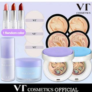 VT COSMETICS] Blueolet Collagen Pact + Skin care Set / cream essence pact puff liptint balm