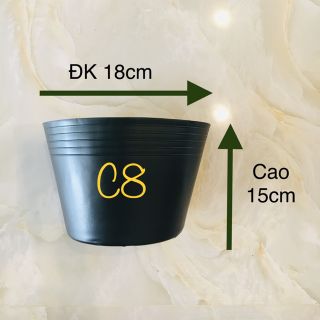 Chậu mềm C8 màu đen