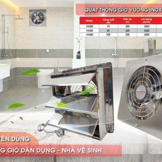 Quạt thông gió vuông inox Shoohan FA 200