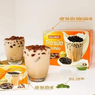 Trà sữa trân châu Hillway (Maccoffee) hộp 8 gói x 22g có kèm trân châu