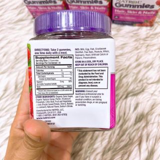 HAIR NAIL SKIN GUMMIES Natrol 90% organic