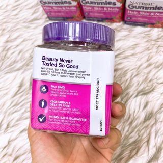 HAIR NAIL SKIN GUMMIES Natrol 90% organic