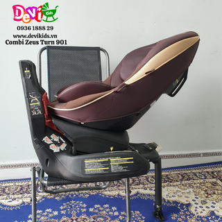 Ghế ngồi oto Combi Zeus màu nâu, kèm đệm đầu và lưng mới 95%