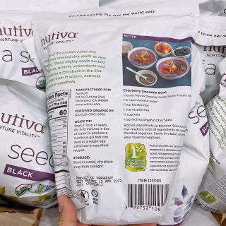 HẠT CHIA ĐEN HỮU CƠ NUTIVA ORGANIC - CHIA SEED BLACK - HÀNG CHUẨN MỸ